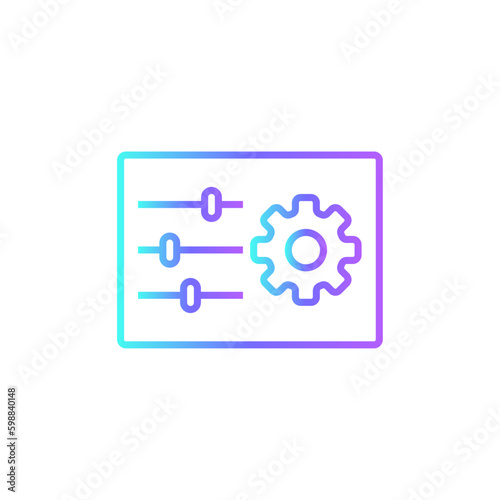 Configuration Information technology icon with blue duotone style. gear, service, settings, system, maintenance, repair, setup. Vector illustration