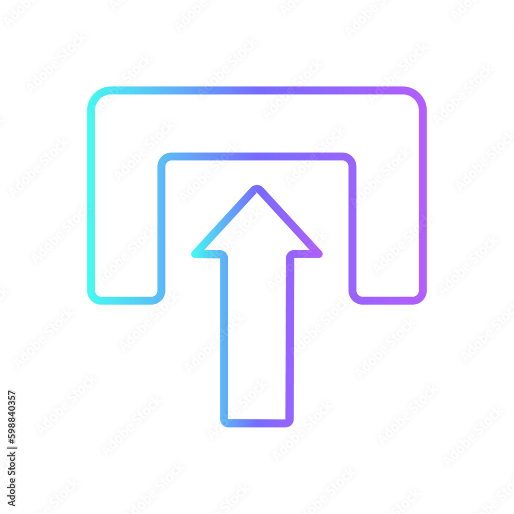 Upload Information technology icon with blue duotone style. arrow, button, data, interface, technology, graphic, file. Vector illustration Upload Information technology icon with blue duotone style. arrow, button, data, interface, technology, graphic, file. Vector illustration