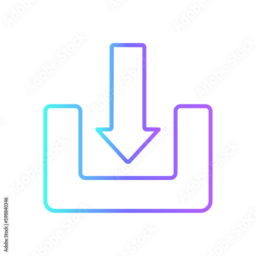 Download Information technology icon with blue duotone style. information, network, server, database, computing, storage, transfer. Vector illustration