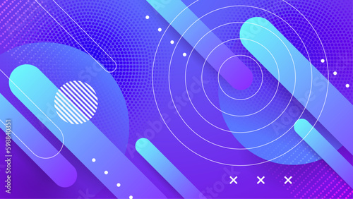 Creative vector frame background with 3d isometric geometric shapes. Vector illustration. Memphis style banner design