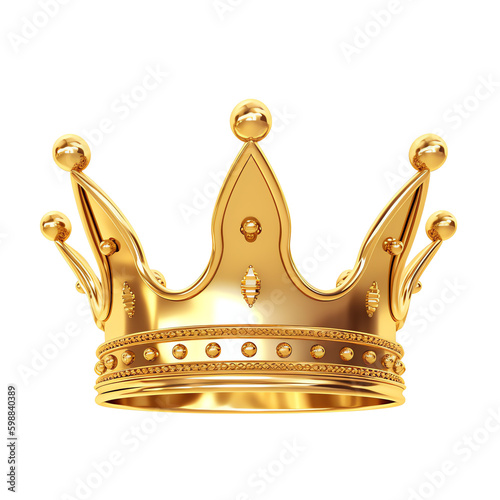 golden crown isolated on transparent background