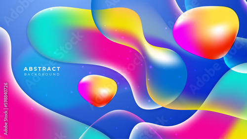 Abstract colorful liquid fluid wave vibrant banner background