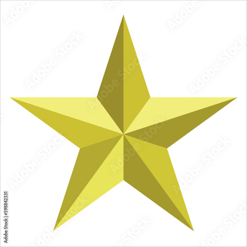 gold star isolated on white Background.