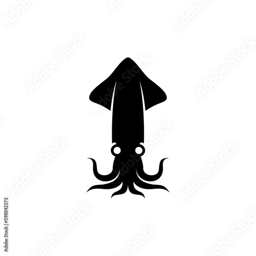 simple cute squid icon illustration vector