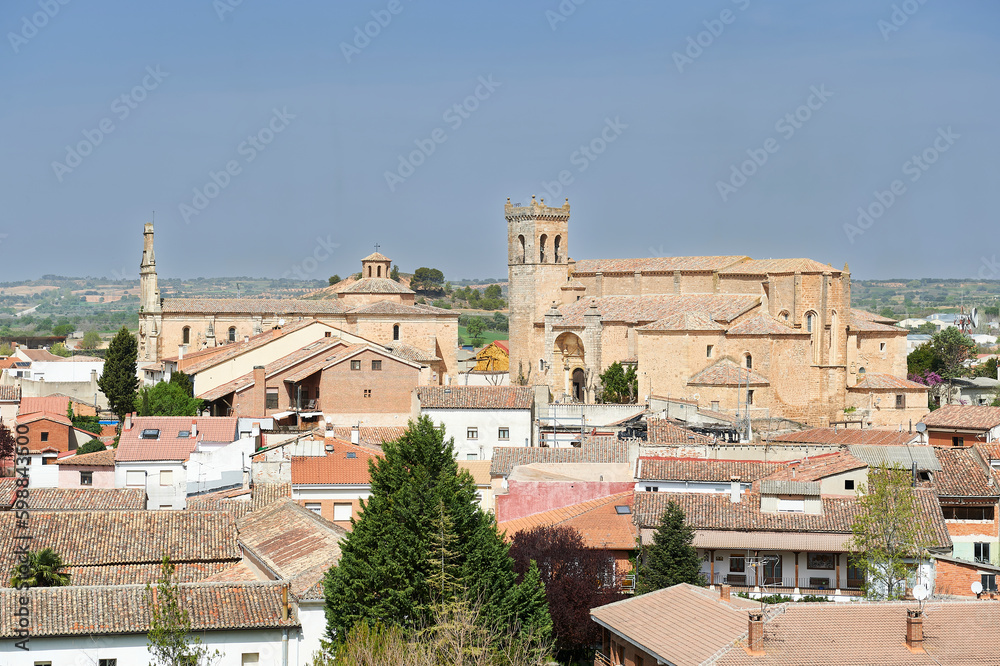 Saint Dominic and The Savior churches rise above the roofs of the town of Cifuentes