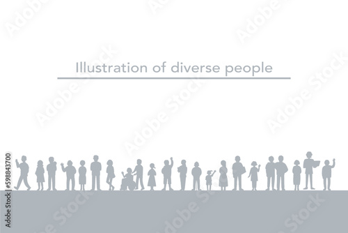ダイバーシティ・多様性のイメージ　シルエット
