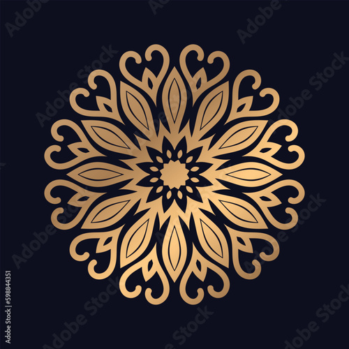Luxury golden color mandala design background vector illustration © tanvir enayet