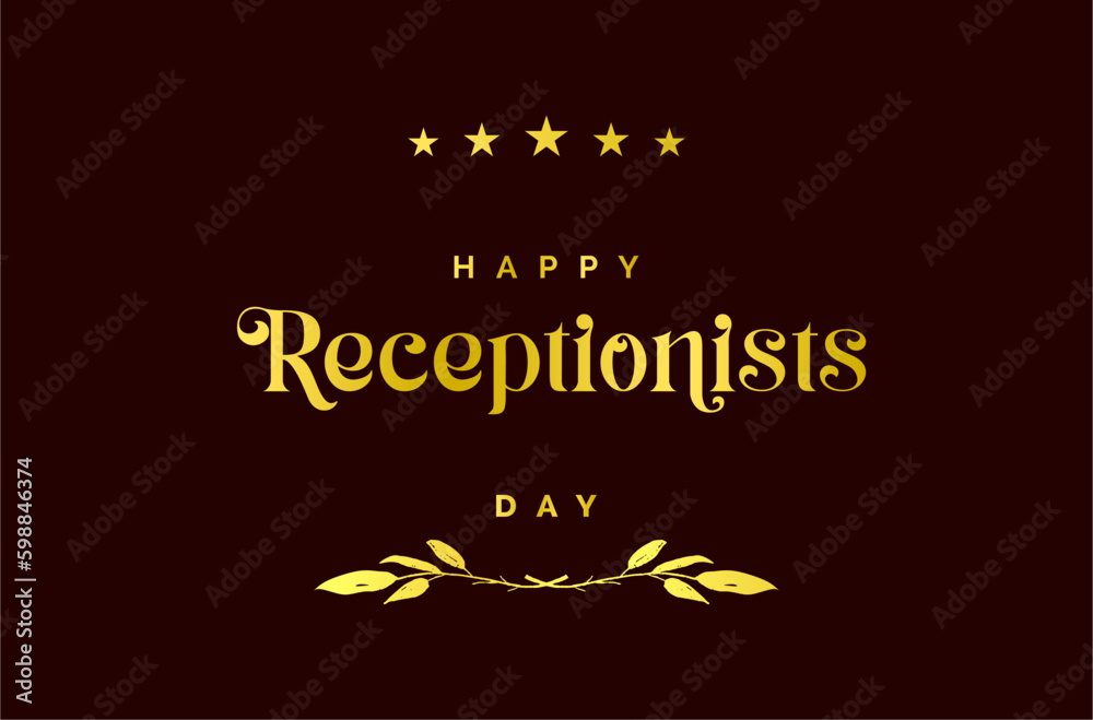 Fototapeta premium Receptionist Day, Happy receptionists day