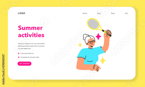 Healthy and active lifestyle web banner or landing page.
