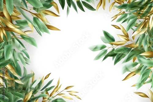white marble wall with leaf space for text  Ai generated Background