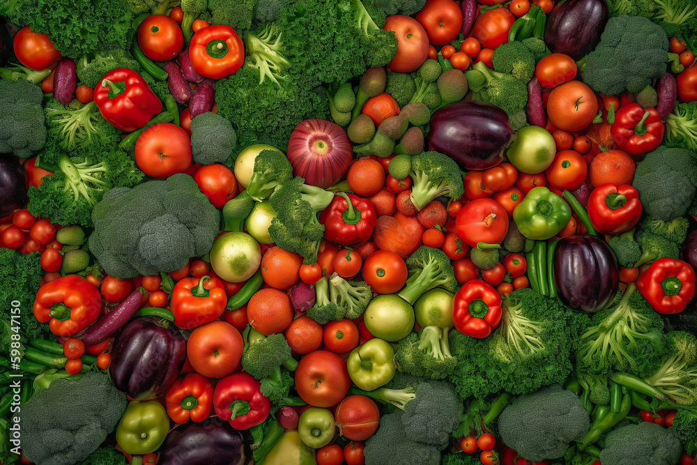 Vegetables background. Generative AI.