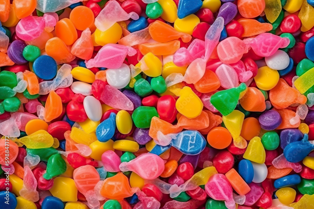 Fototapeta premium Background of colorful candies. Generative AI.