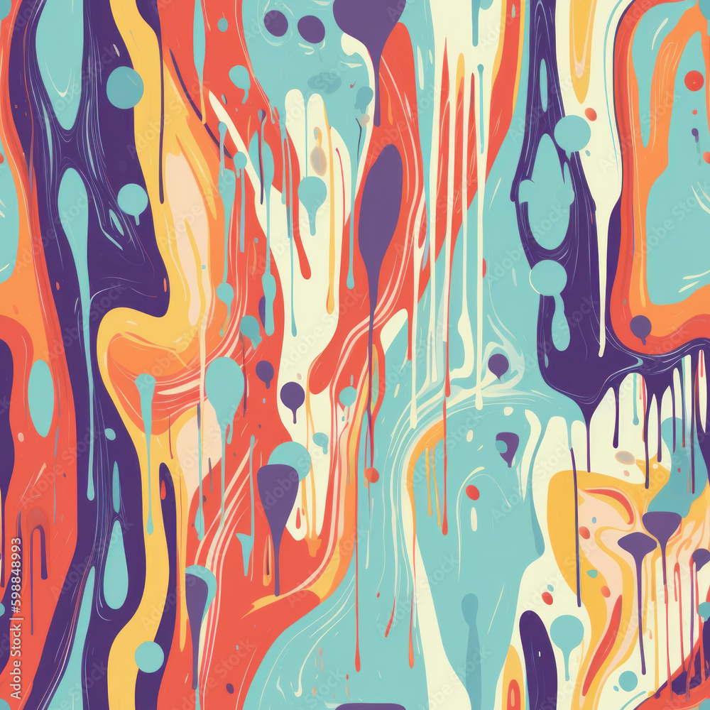 Gooey Abstract Ink Repeating Seamless Pattern  