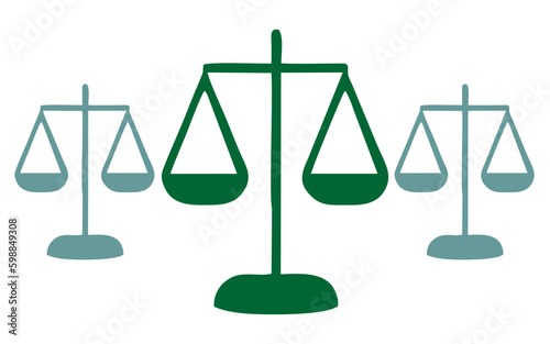 Balancing scales isolated on white background, Law Firm Logo Design Template, Scales law logo vector icon design