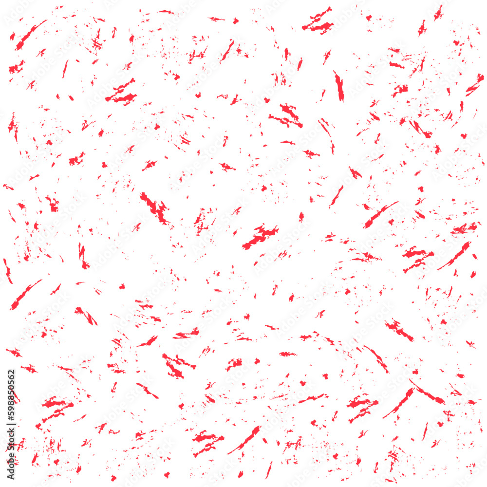 Seamless background pattern of randomly arranged splashes of red on white