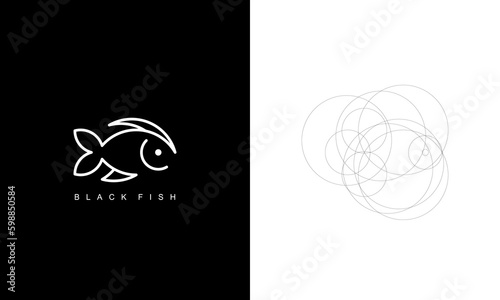 pictogram fish logo in geometric shape