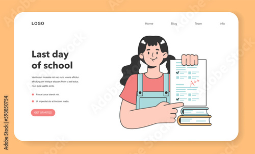 Last day of school web banner or landing page