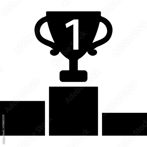 Games Podium With Trophy For Number One Icon