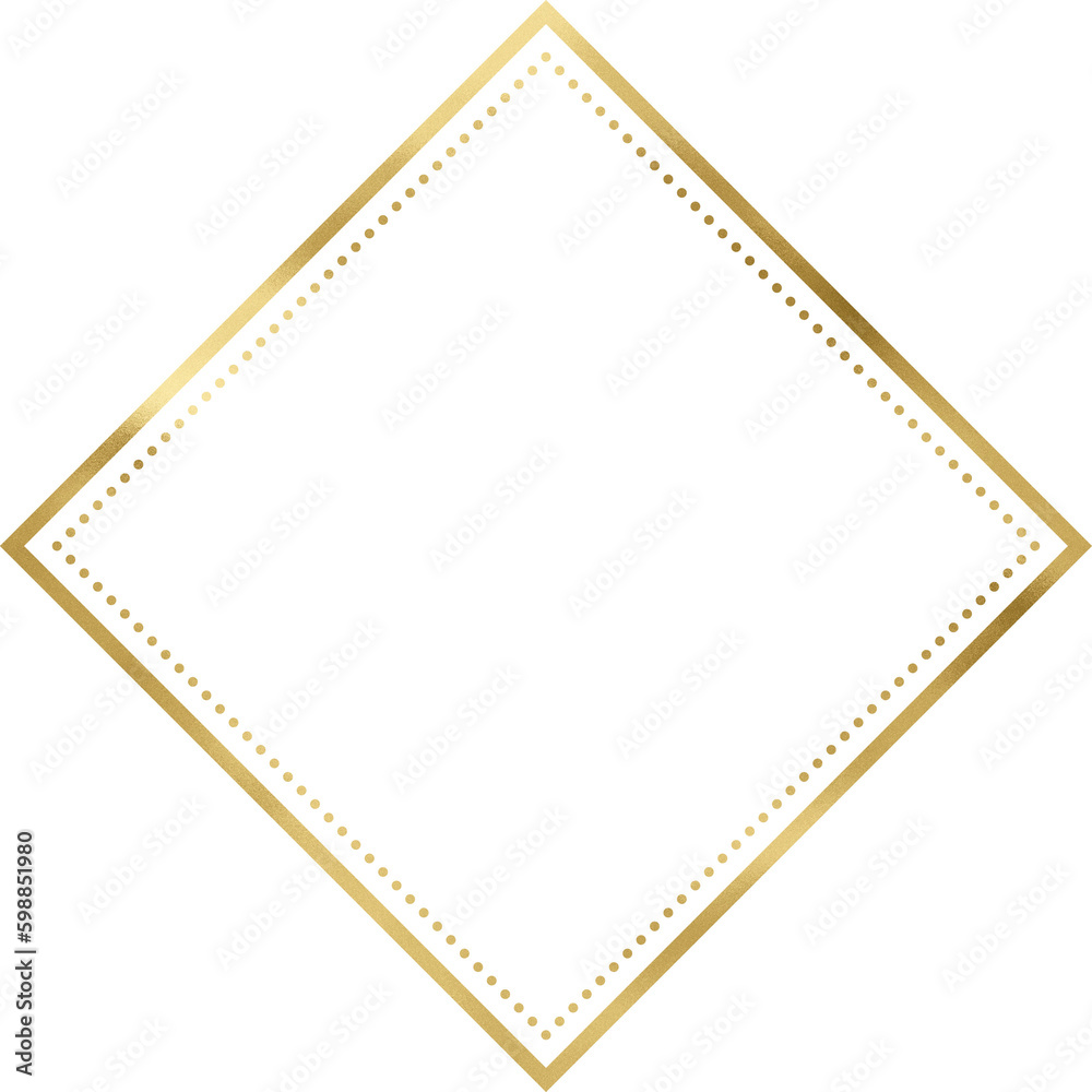 Obraz premium Golden Vintage Texture Rhombus Frame Outline
