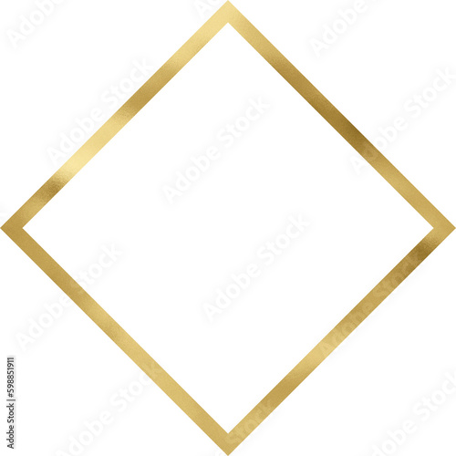 Golden Vintage Texture Rhombus Frame Outline