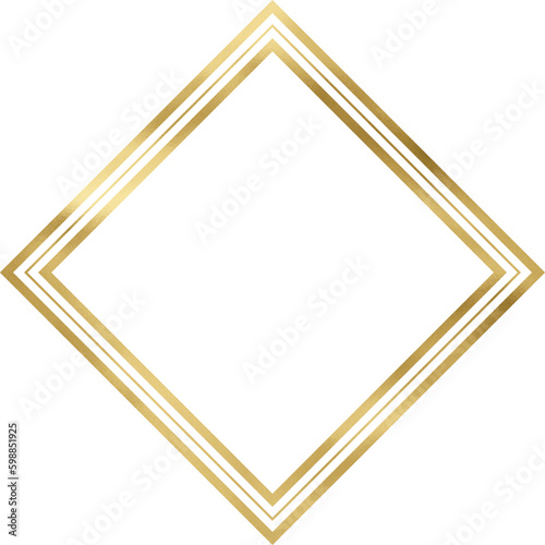 Free Download Golden Vintage Texture Rhombus Frame Outline - GFXLoad
