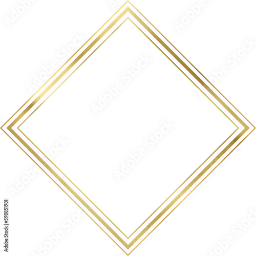 Free Download Golden Vintage Texture Rhombus Frame Outline - GFXLoad