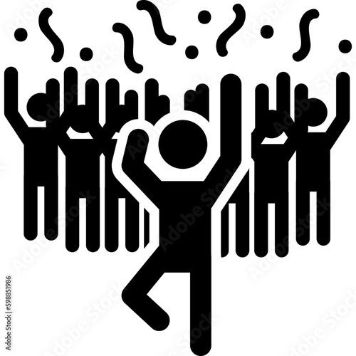 Man In A Party Dancing With People Icon