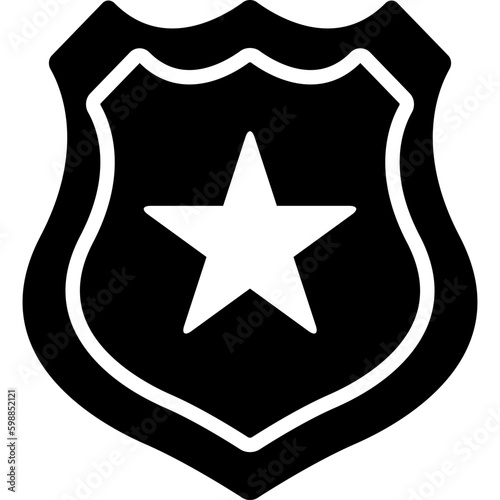 Shield With Fivepointed Star Icon photo