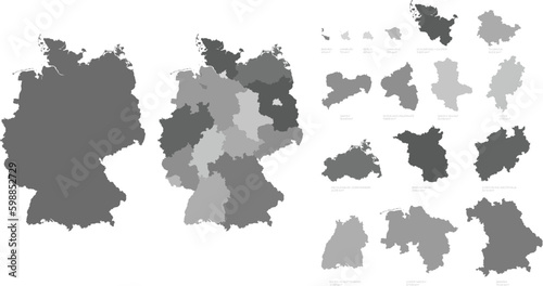 Deutschland Karte - Bundesländer Vektor Set