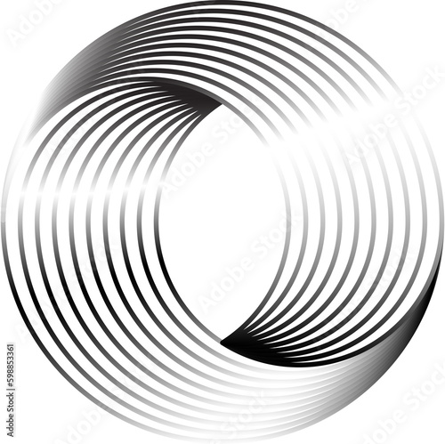 Abstract circle swirl line art  PNG file no background