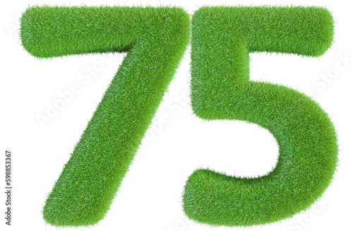 75 number grass 3d render