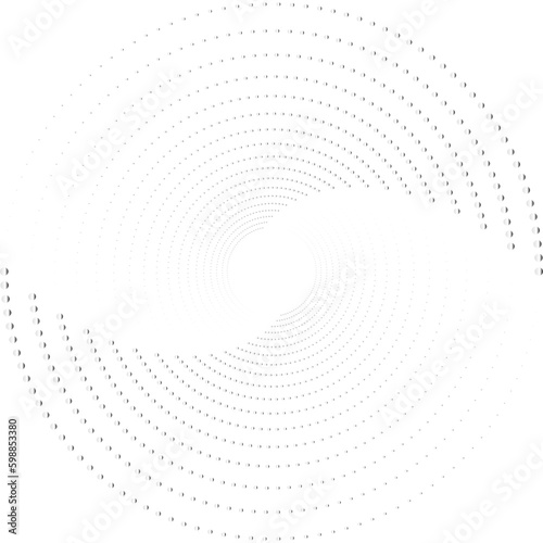 Abstract halftone dot spiral circle, PNG file no background