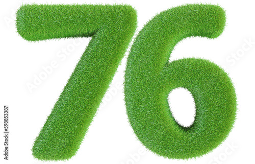76 number grass 3d render