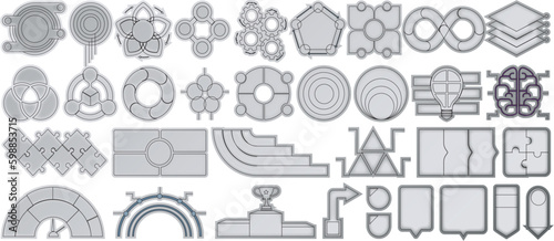 Best Vector file for Powerpoint presentation. Inforgraphic diagram design set can be used for business project, for annual report, web design. Startup concept. Option chart, process chart, timeline.