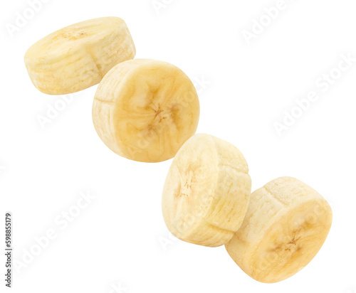 Delicious banana pieces cut out