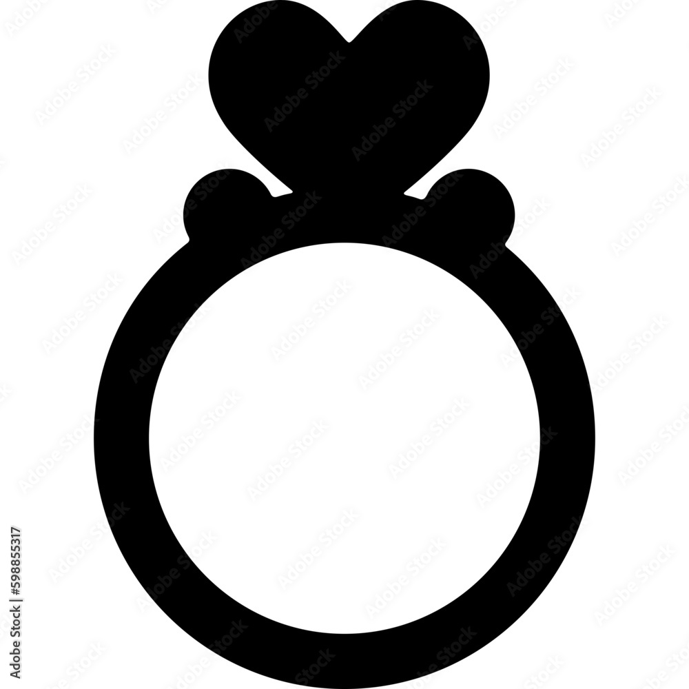 Ring With A Heart Icon Ring With A Heart Icon