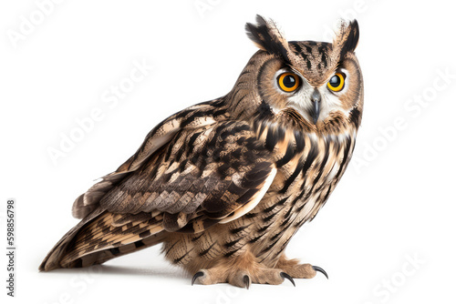 great horned owl isolated