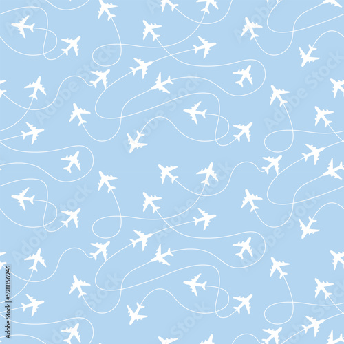 travel air plane seamless pattern, vector.illustration