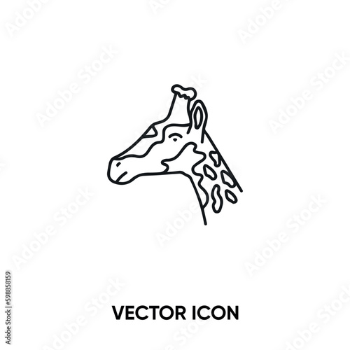 Giraffe vector icon . Modern, simple flat vector illustration for website or mobile app.Animal or zoo symbol, logo illustration. Pixel perfect vector graphics