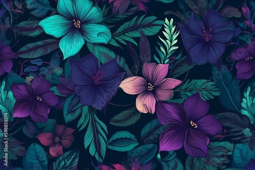  Nature s Palette  Colorful Flower and Leaf Wallpaper for Stylish Walls Ai