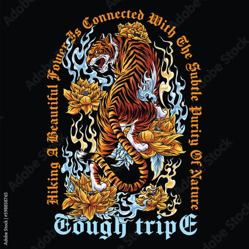 Tiger With Text Illustration