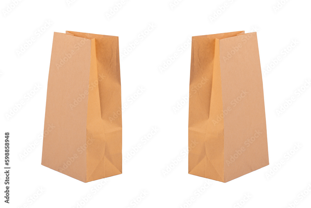 Brown paper bags on transparent background.
Brown paper bags on transparent background.