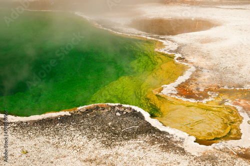 Geyser colors in Yellowstone National Park