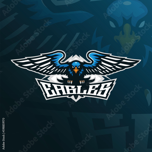 eagles mascot logo design vector with modern illustration concept style for badge, emblem and t shirt printing. eagles illustration for sport and esport team.