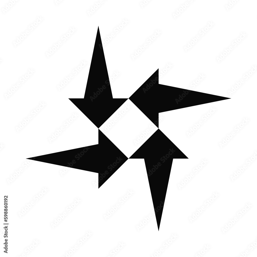 Four Bursting Arrows Negative Space Square Four Bursting Arrows Negative Space Square