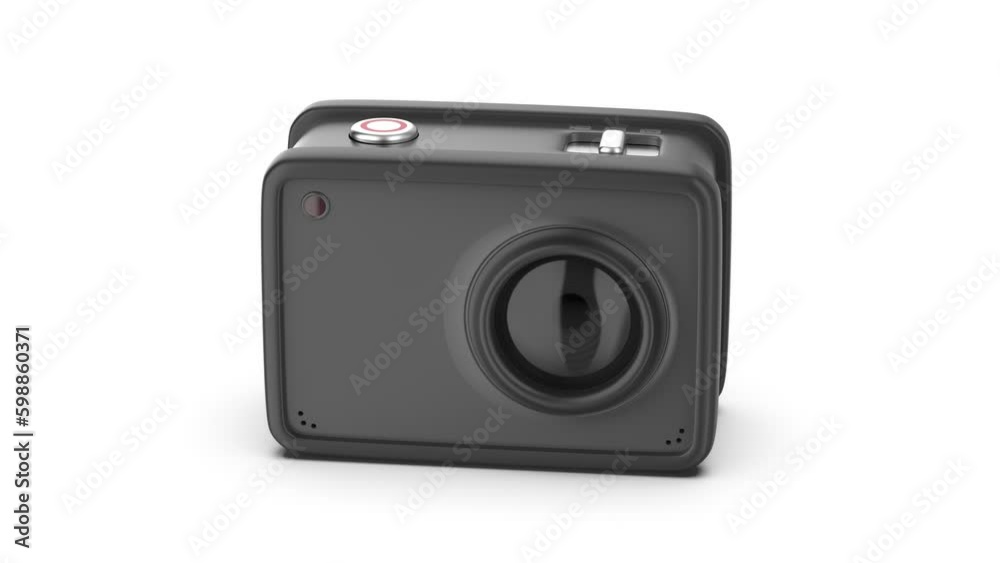 Rugged action camera on white background Rugged action camera on white background