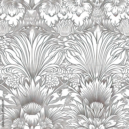 Gerbera flower seamless pattern. Floral seamless background. Generative AI