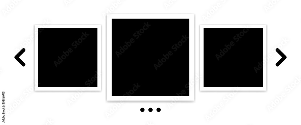 Polaroid frame. Flat, white, collage of polaroid frames. Vector icons.