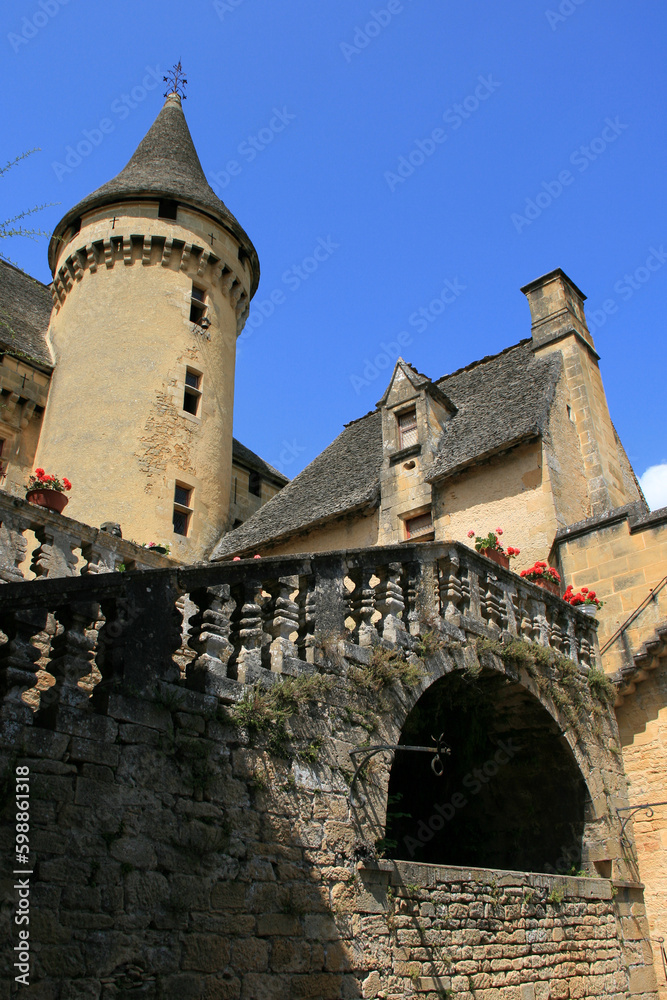 medieval castle (puymartin) in marquay in france 