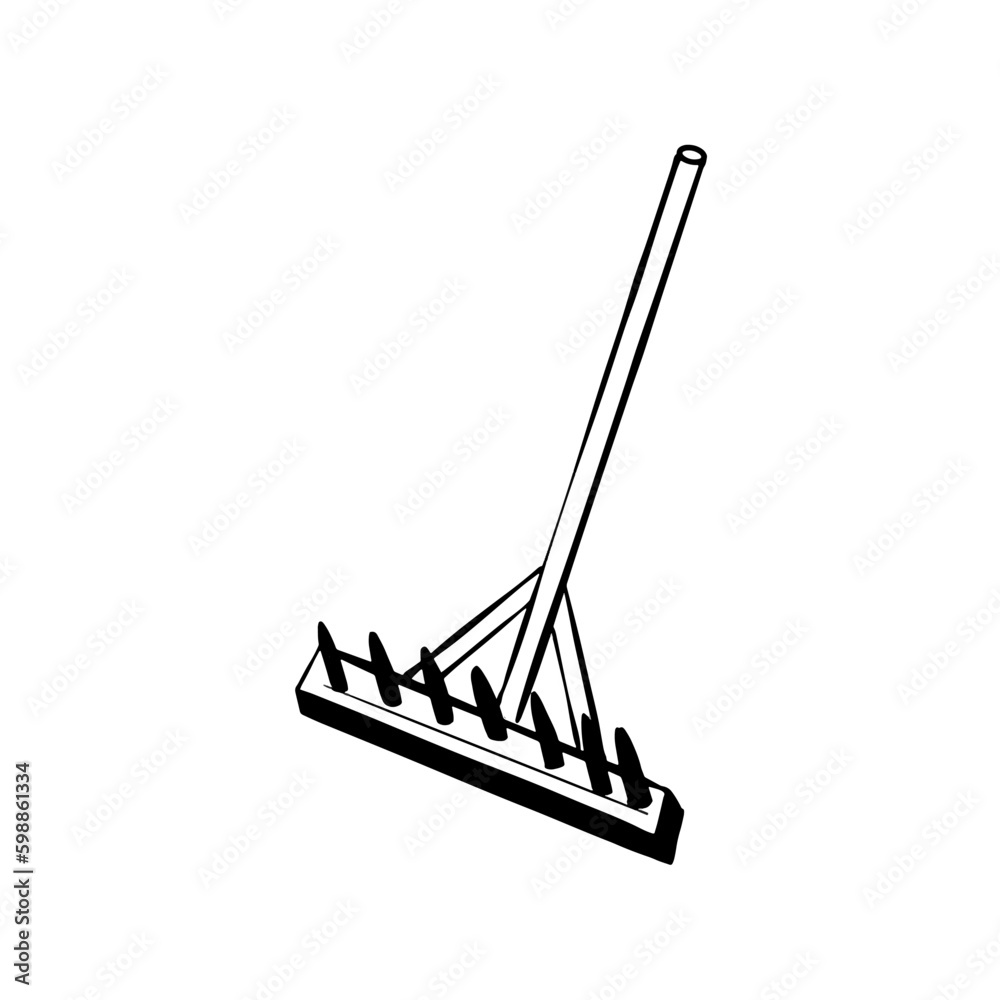 Metal Rake Drawing Rake Clip Art Black And White